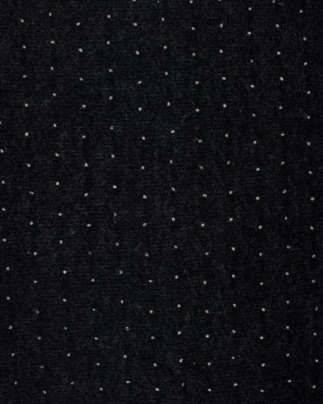 White dots wool effect - background Dark Grey - Tissushop